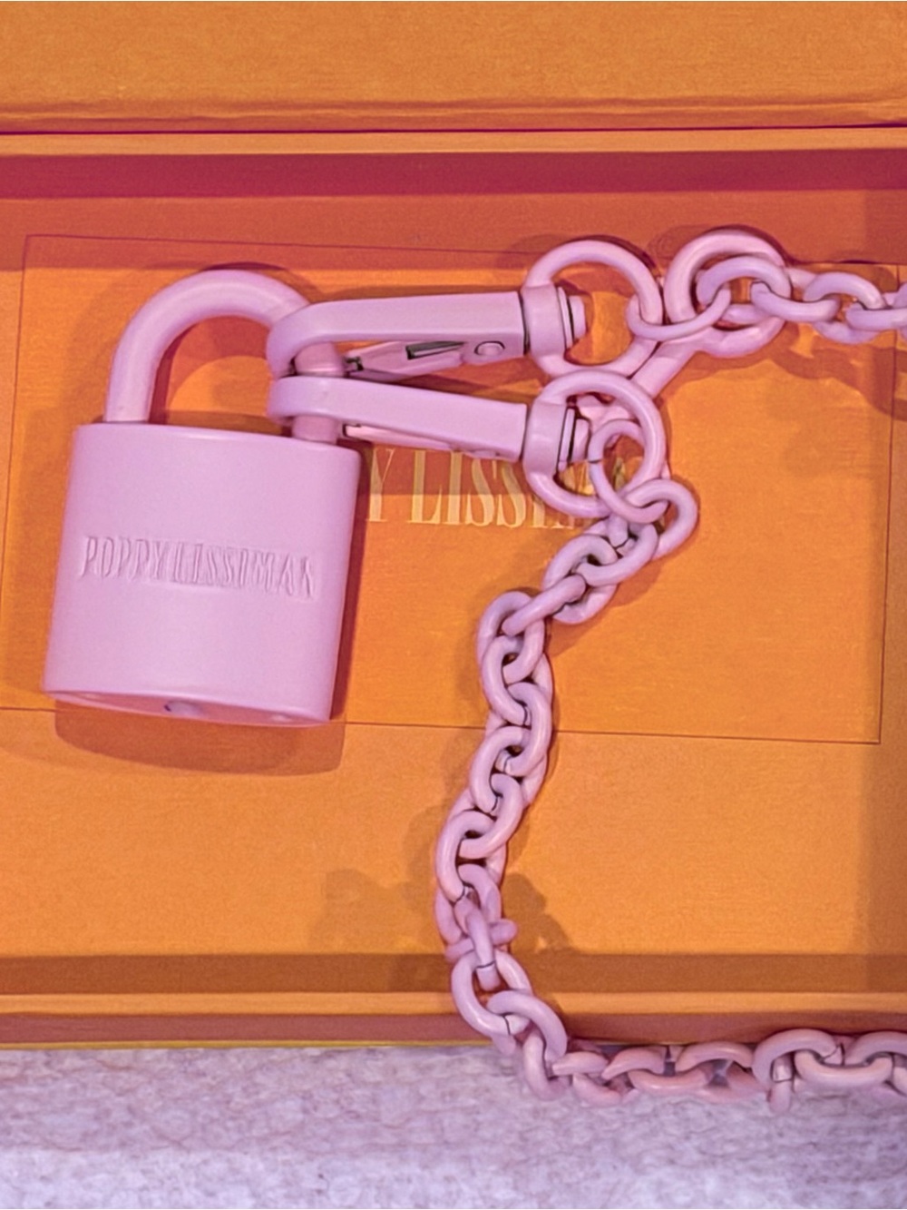 POPPY&LISSIMAN  Pink Padlock Chain choker necklace